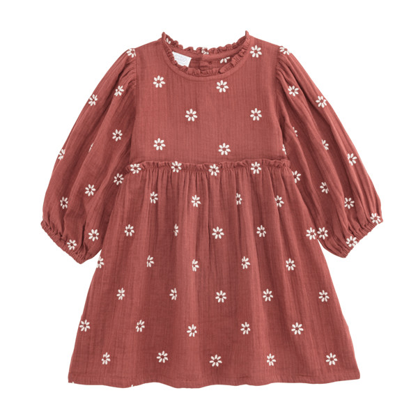 Embroidered Guaze Daisy Toddler Dress | Mud Pie
