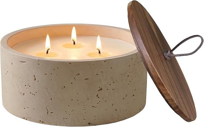 Scented Candle - Amber & Musk & Vanilla, 21 oz. 3 Wick Scented Candle Made with Coconut Oil and S... | Amazon (US)