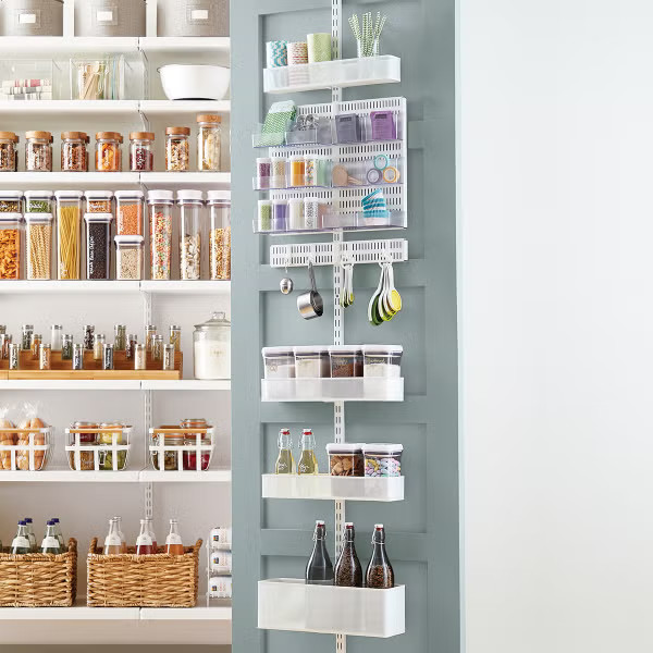 Elfa Utility White Mesh Pantry Over the Door Rack | The Container Store