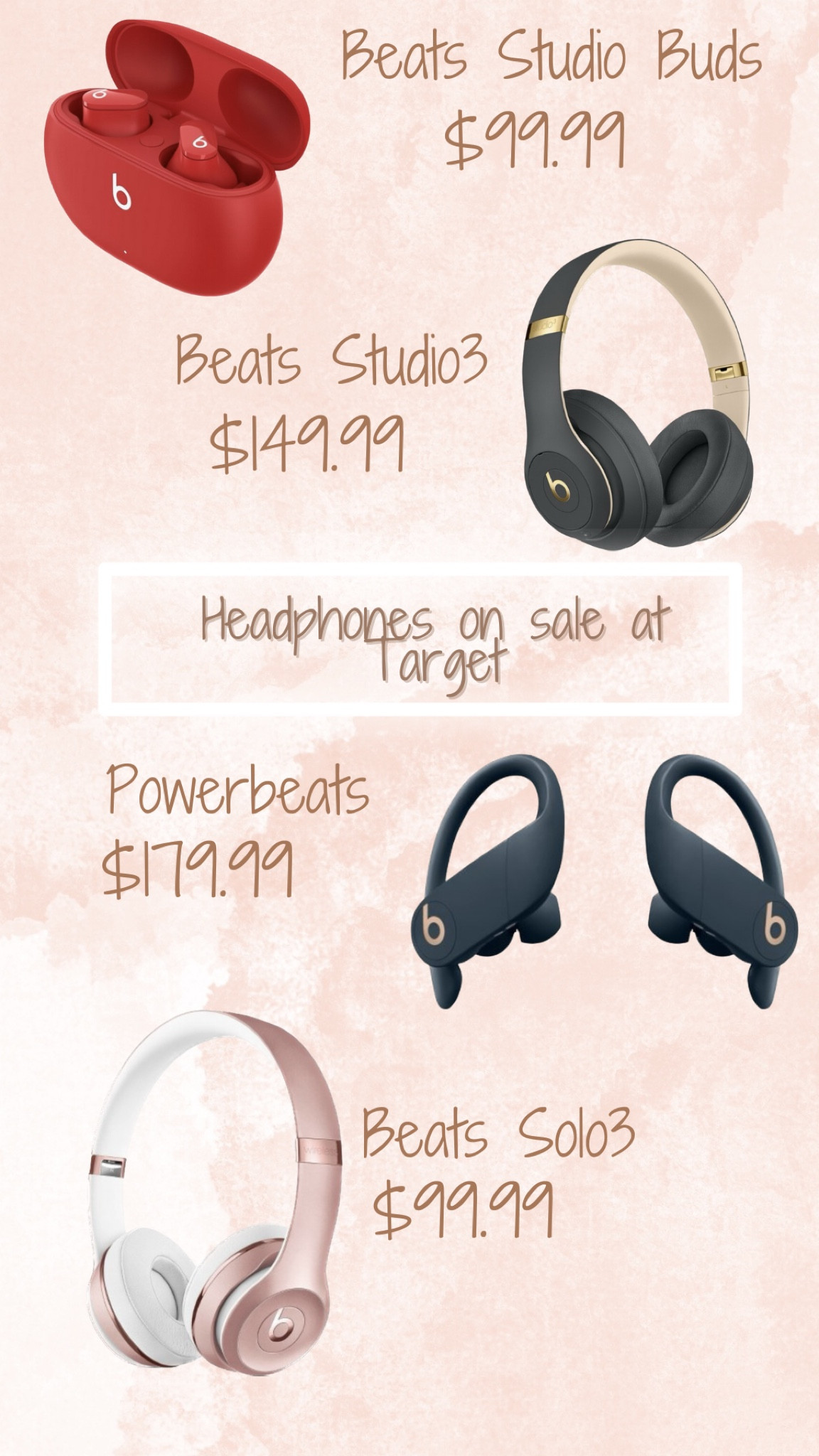 Beats headphones are on sale at Target! Some are up to 50% off! 

#LTKSeasonal #LTKsalealert #LTKHoliday