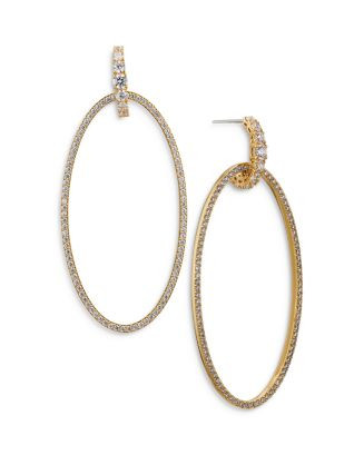 Cubic Zirconia Frosted Frontal Hoop Earrings | Bloomingdale's (US)