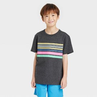 Boys' Short Sleeve Chest Striped T-shirt - Cat & Jack™ | Target