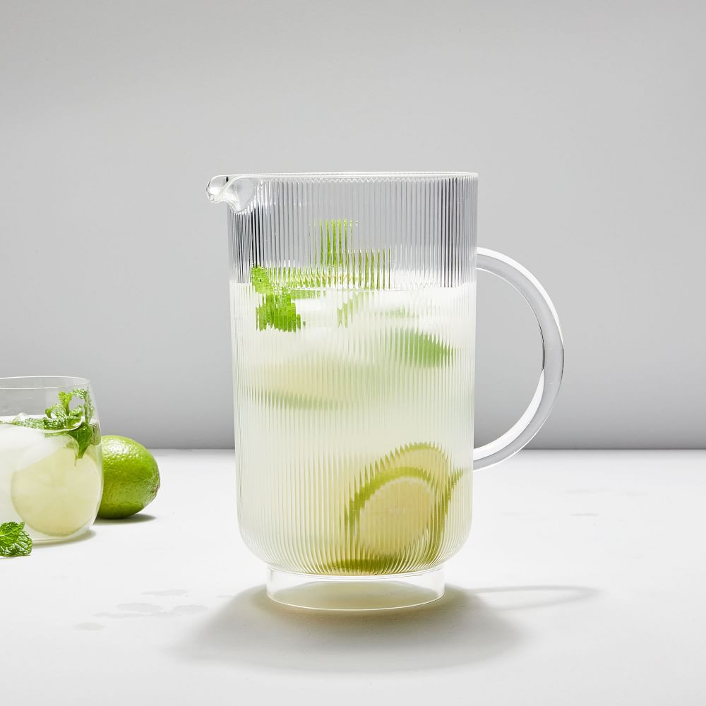 Fluted Acrylic Pitcher, Clear | West Elm (US)