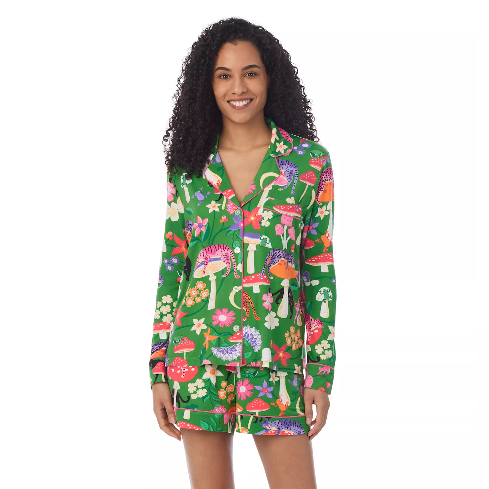 Women's Beauty Sleep Social Long Sleeve Pajama Top & Pajama Bottoms Set | Kohl's