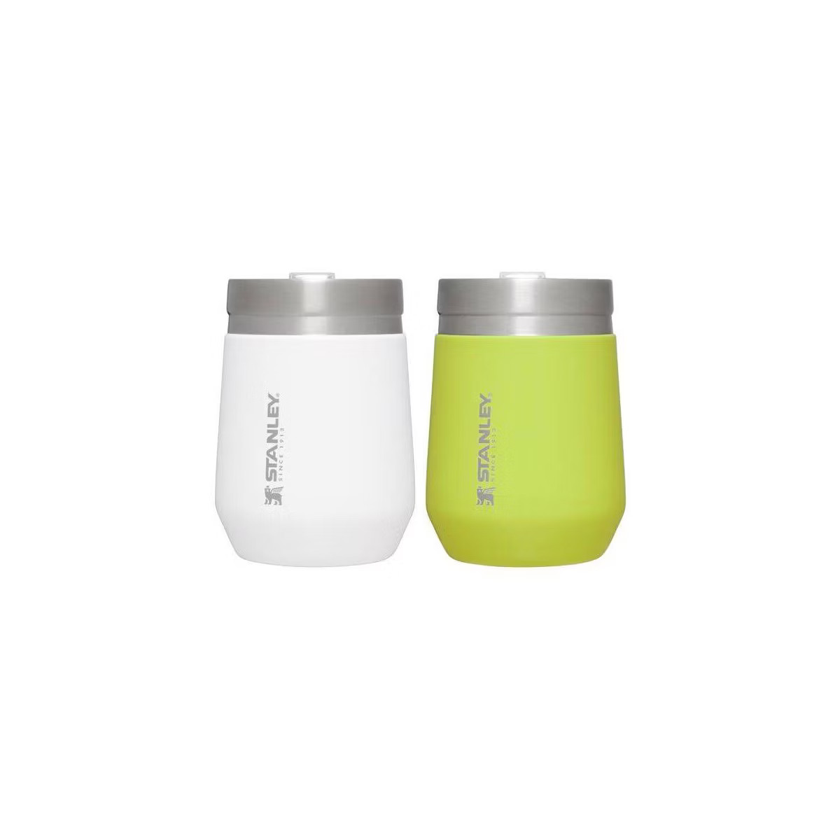 Stanley 2pk 10oz Stainless Steel Everyday Go Tumblers - White/Electric Yellow | Target