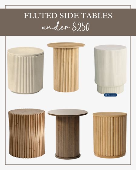 Gorgeous round fluted side tables under $250, perfect for the budget conscience- would fit in bright or moody spaces.

Fluted, round, wood, natural, white , cream, target, amazon, wayfair, at home, bed bath & beyond, modern traditional, coastal home decor, California casual, living room furniture, accent furniture, home style inspiration, look for less home, designer inspired, neutral design, colonial decor, moody living room, inspired, threshold studio Mcgee

#LTKstyletip #LTKsalealert #LTKhome