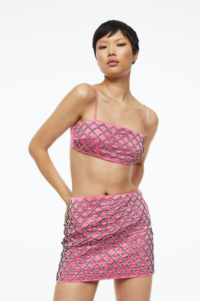 Rhinestone-embellished Mini Skirt | H&M (US + CA)