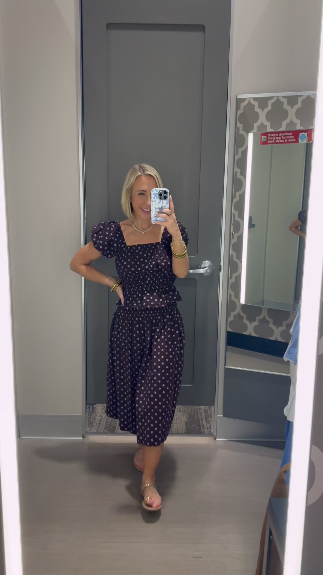 Target - in store try-on. Short Sleeve Printed Blouse - size XS. 2 colors.  Printed Ruched Maxi A-Line Skirt - size XS. 2 colors. 

 

#LTKSeasonal #LTKOver40