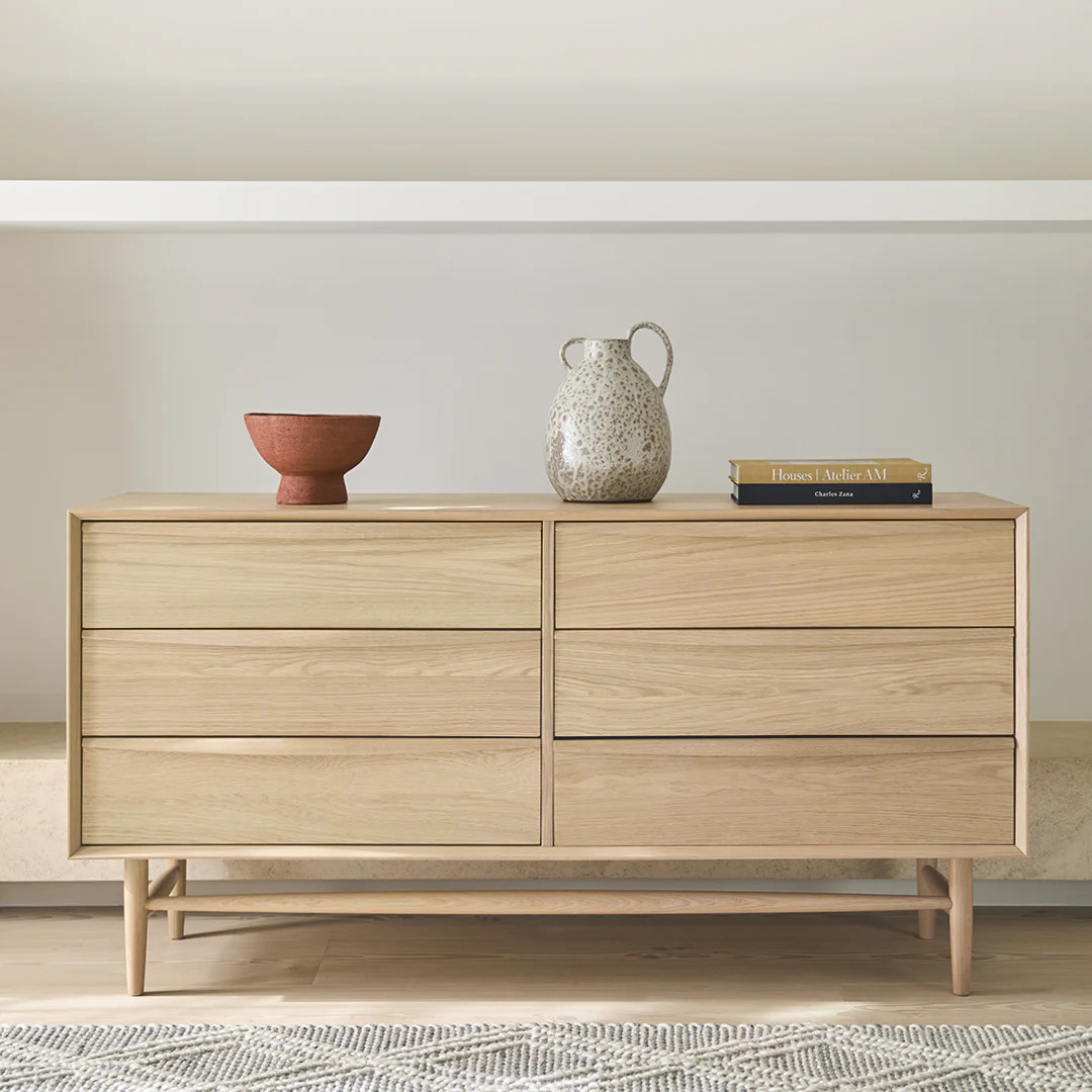 Lenia 6-Drawer Double Dresser - White Oak | Article