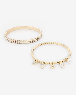 Set of 2 Stretch Bead Charm Bracelets | Express