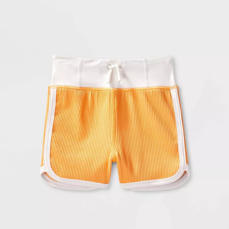 Toddler Boys' Adaptive Ribbed Swim Trunk - Cat & Jack™ Light Orange | Target