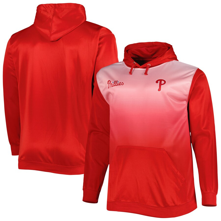 Philadelphia Phillies Fade Sublimated Fleece Pullover Hoodie - Red | Fanatics