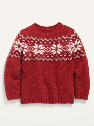Unisex Fair Isle Crew-Neck Sweater for Toddler | Old Navy (US)