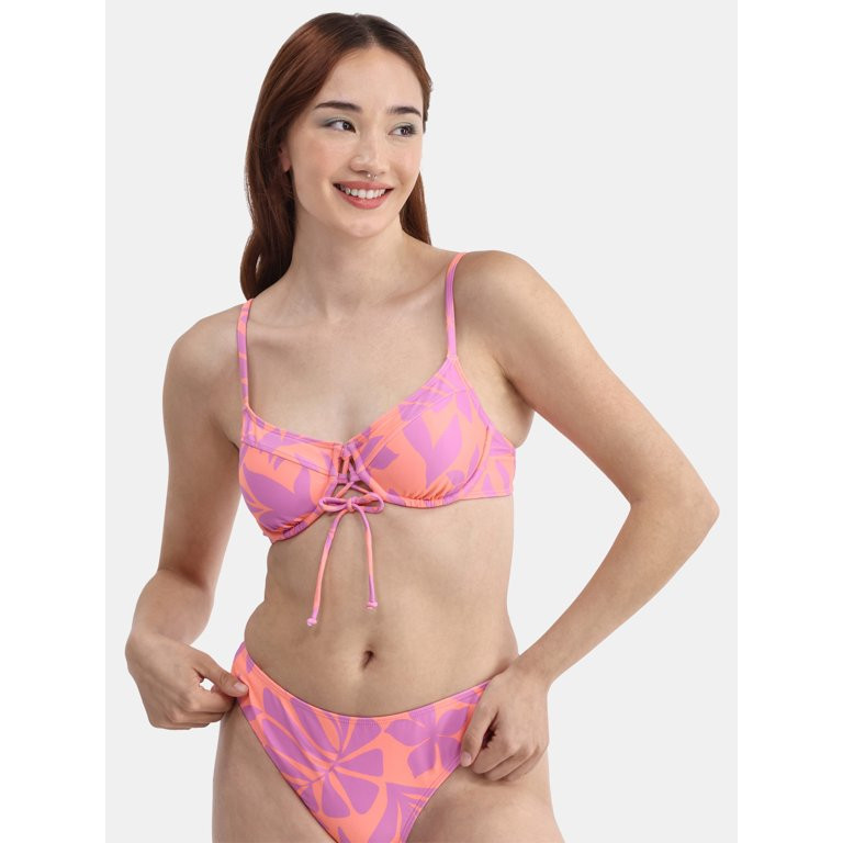 No Boundaries Floral Underwire Swim Top, Women's - Walmart.com | Walmart (US)