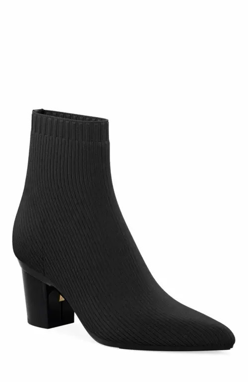 Pashion Footwear The Bootie 3"" Block Heel in Coal Knit at Nordstrom, Size 9.5 | Nordstrom