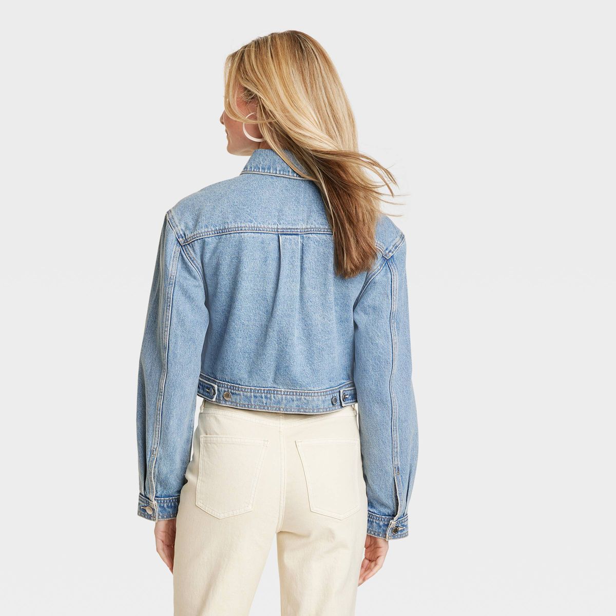 Women's Cropped Denim Jacket - Universal Thread™ Medium Wash | Target
