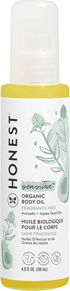 The Honest Company Organic Body Oil , Gentle for Baby , Fragrance Free, Plant-Based, Hypoallergen... | Amazon (US)