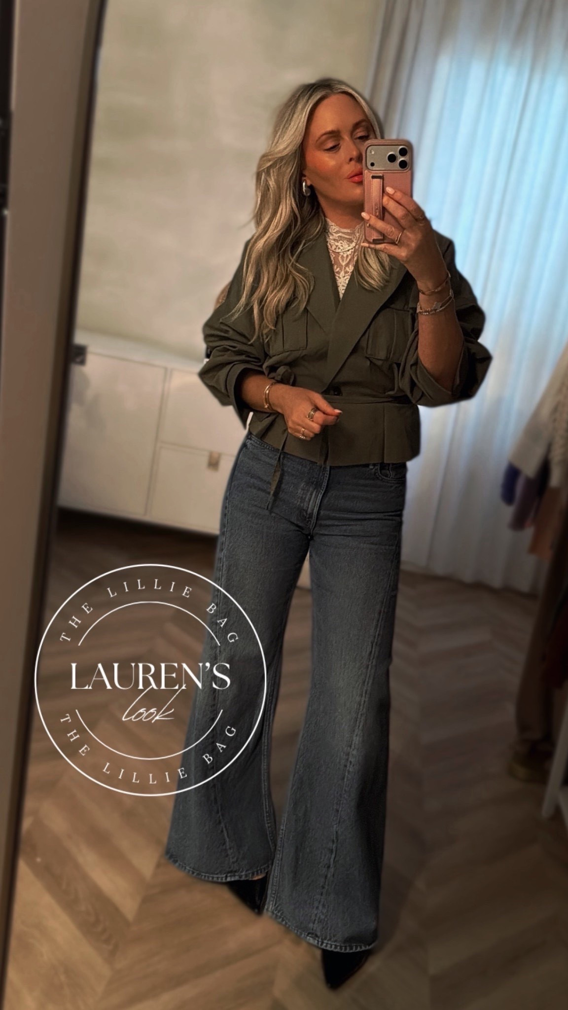 About last night ✨
Jeans are back in stock 🙌
This jacket is gorgeous… the structured wrap waist gives the prettiest silhouette. I layered a lace cami under it and it made the whole outfit. I’m in an XS and it runs big, so size down 💕

date night outfit, flare jeans, Amazon jacket, wrap waist jacket, Chicago winter outfit, spring fashion 

#LTKSeasonal #LTKootd