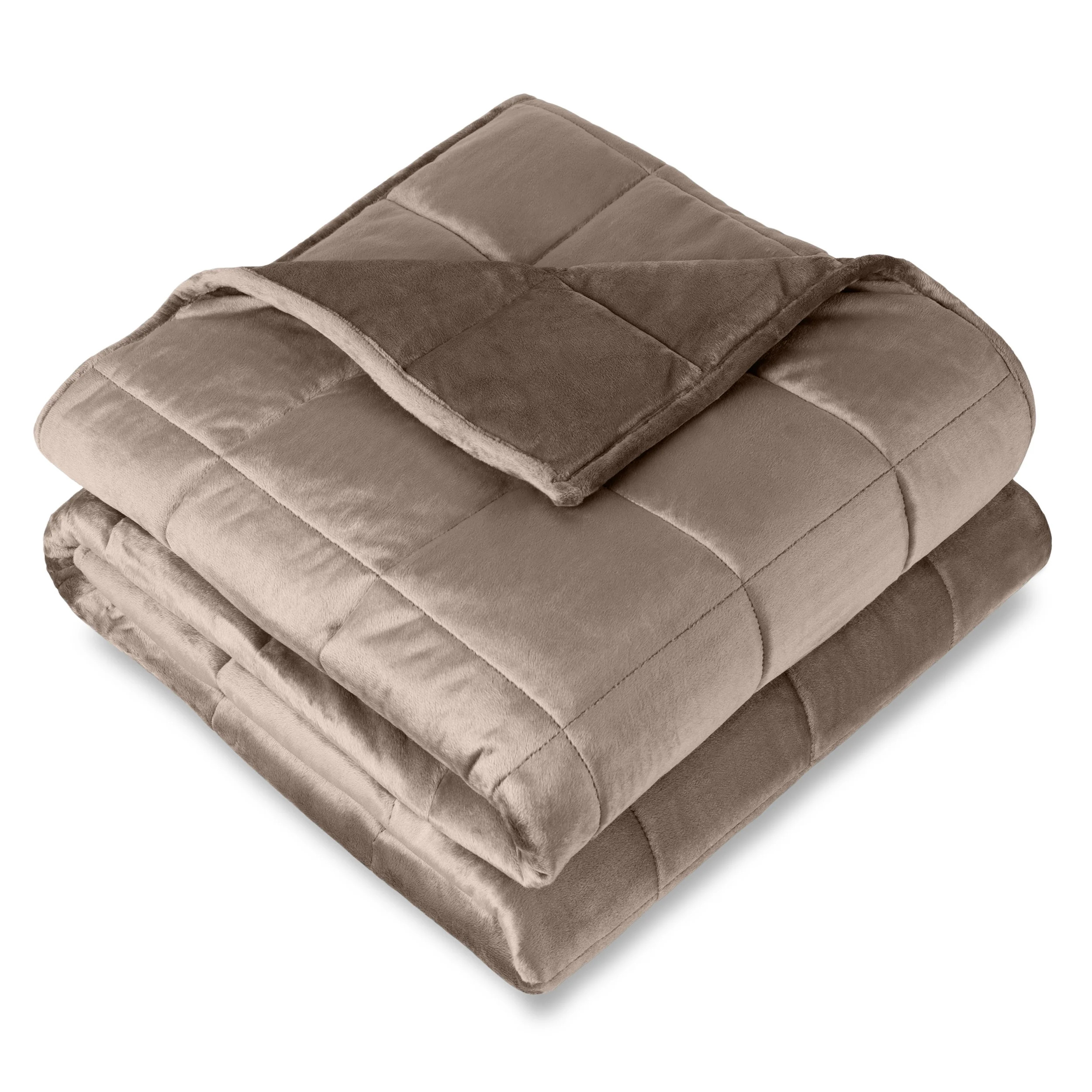Bare Home 17 lbs Weighted Blanket for Adults - 60" x 80" - Minky Fleece, Taupe | Walmart (US)