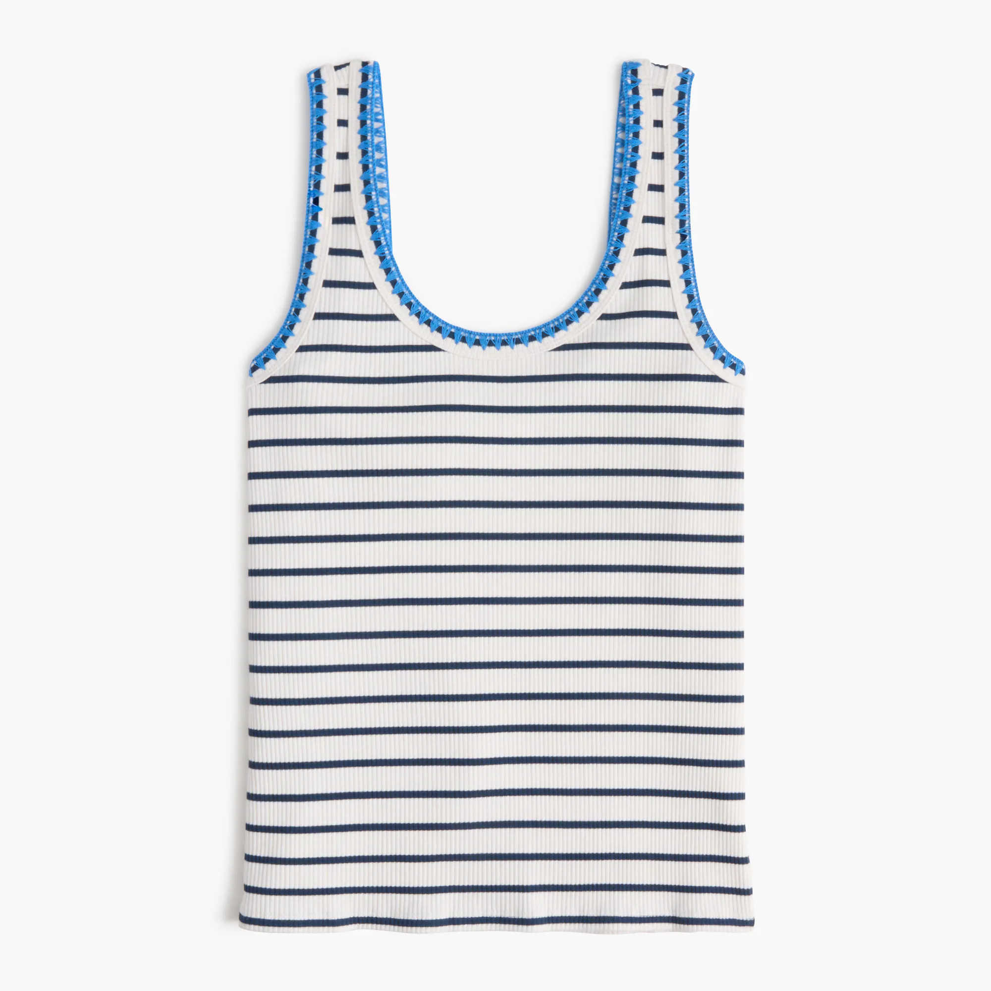 Striped blanket-stitch tank top | J.Crew Factory
