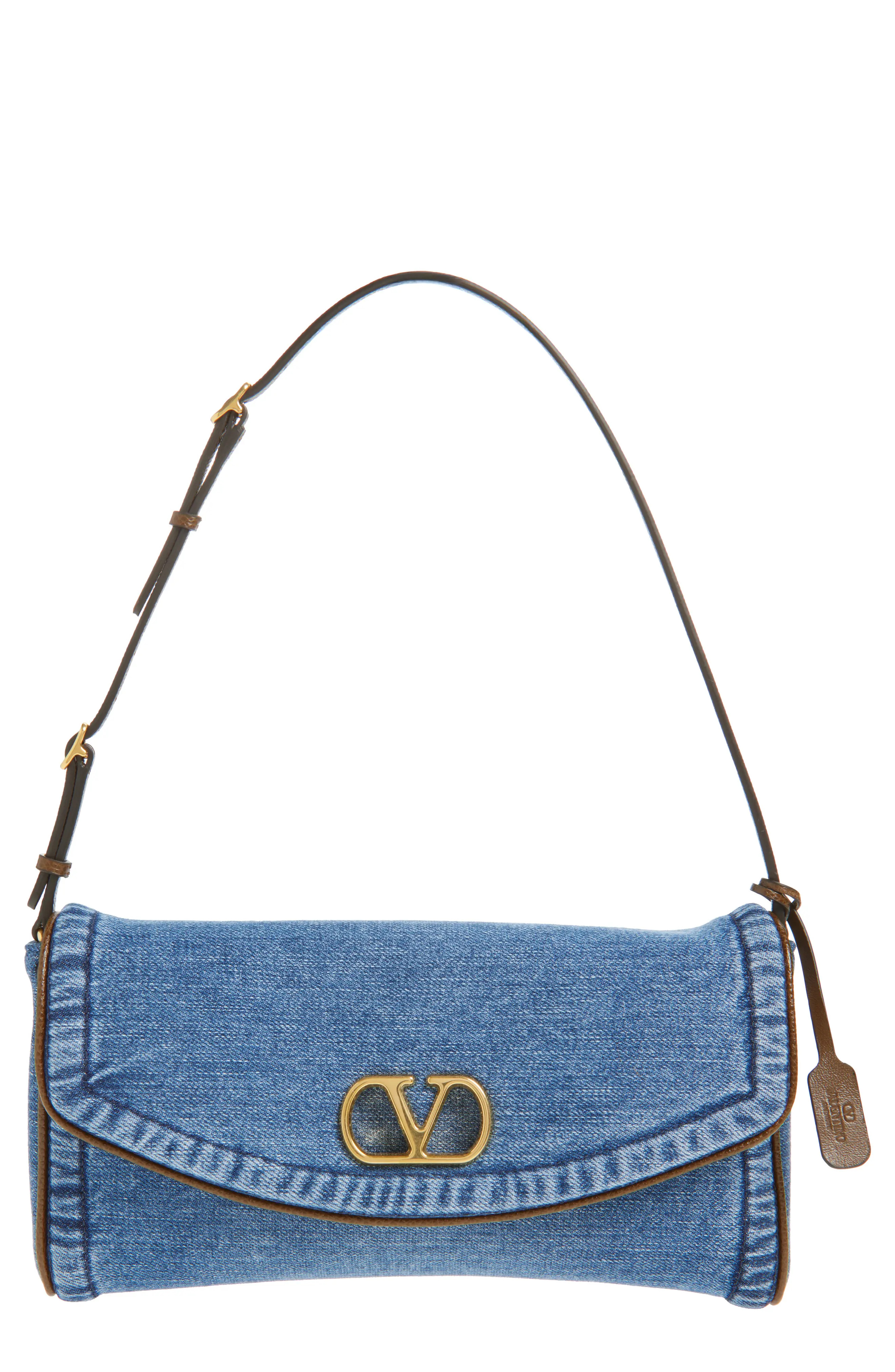 Valentino Garavani Small DeVain Denim Clutch (Women) | Nordstrom | Nordstrom