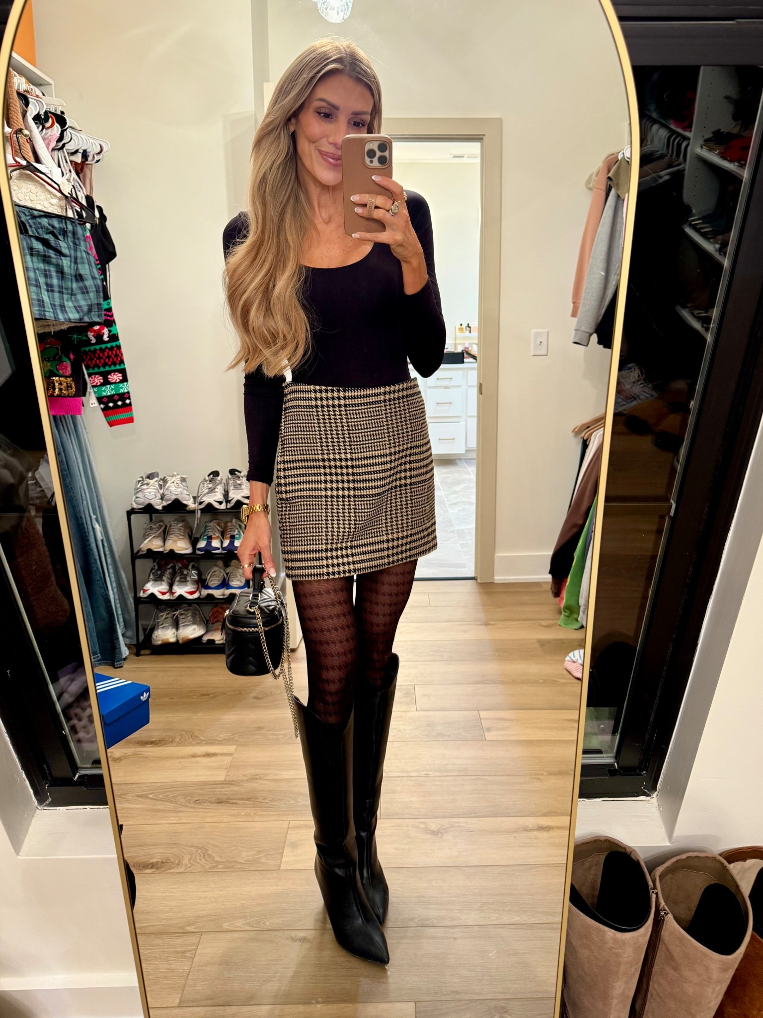 Skirt is H&M, linked similar 