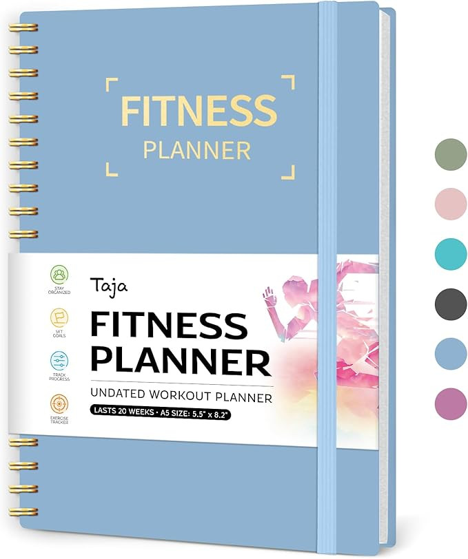 Fitness Workout Journal for Women & Men, A5(5.5" x 8.2") Workout Log Book Planner for Tracking, P... | Amazon (US)