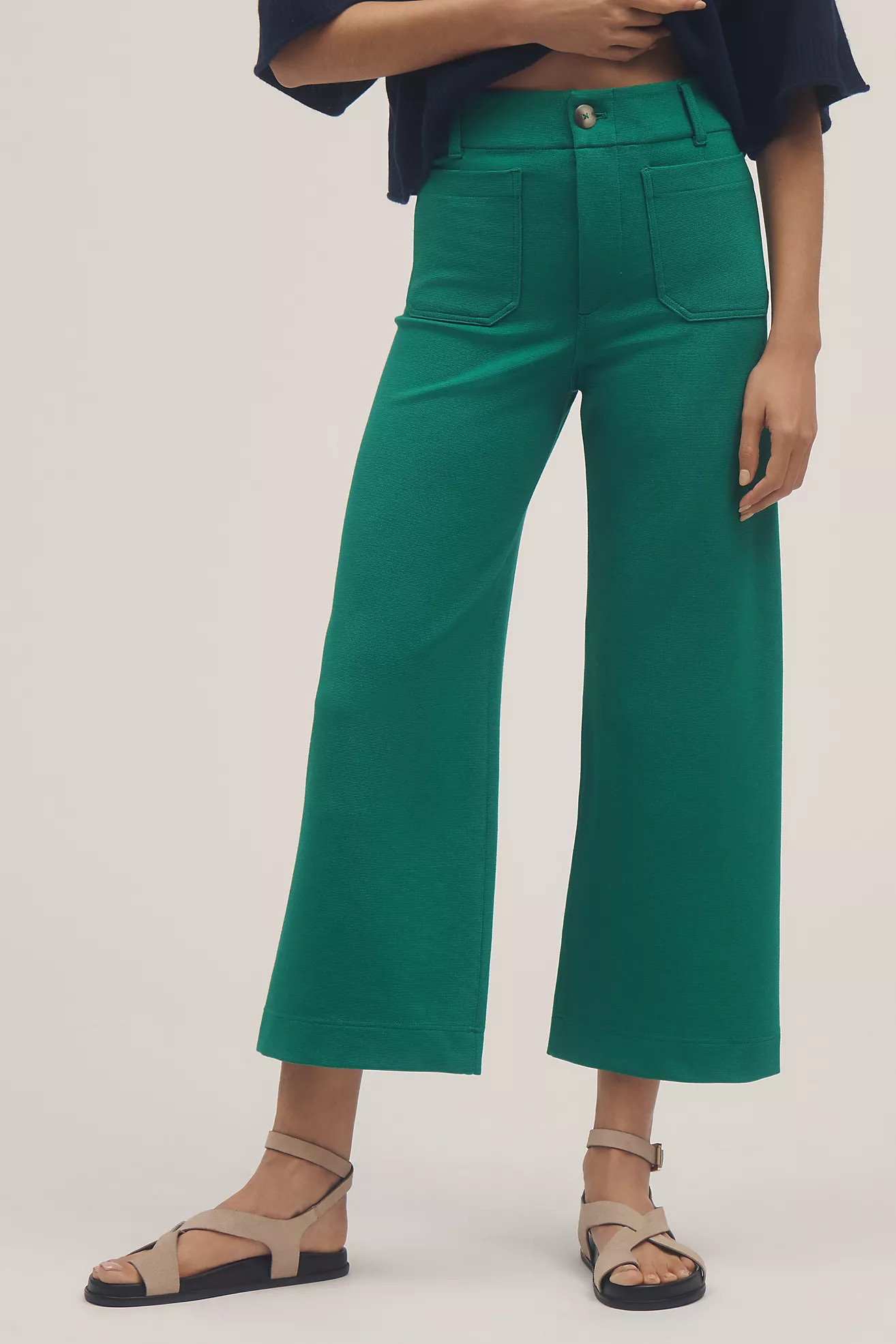 The Colette Cropped Wide-Leg Pants by Maeve: Knit Edition | Anthropologie (US)