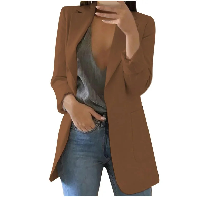 Cute Party Women Tops Long Sleeve Tunic - Blazer Jackets for Women Business Casual Open Front Lon... | Walmart (US)