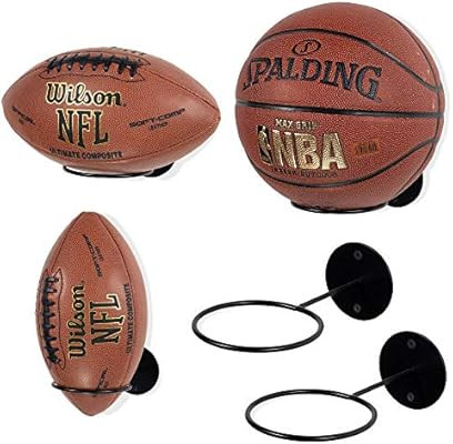 Wallniture Palla Universal Ball Rack Holder – Space Saver Wall Mount Display Storage Set of 5 | Amazon (US)