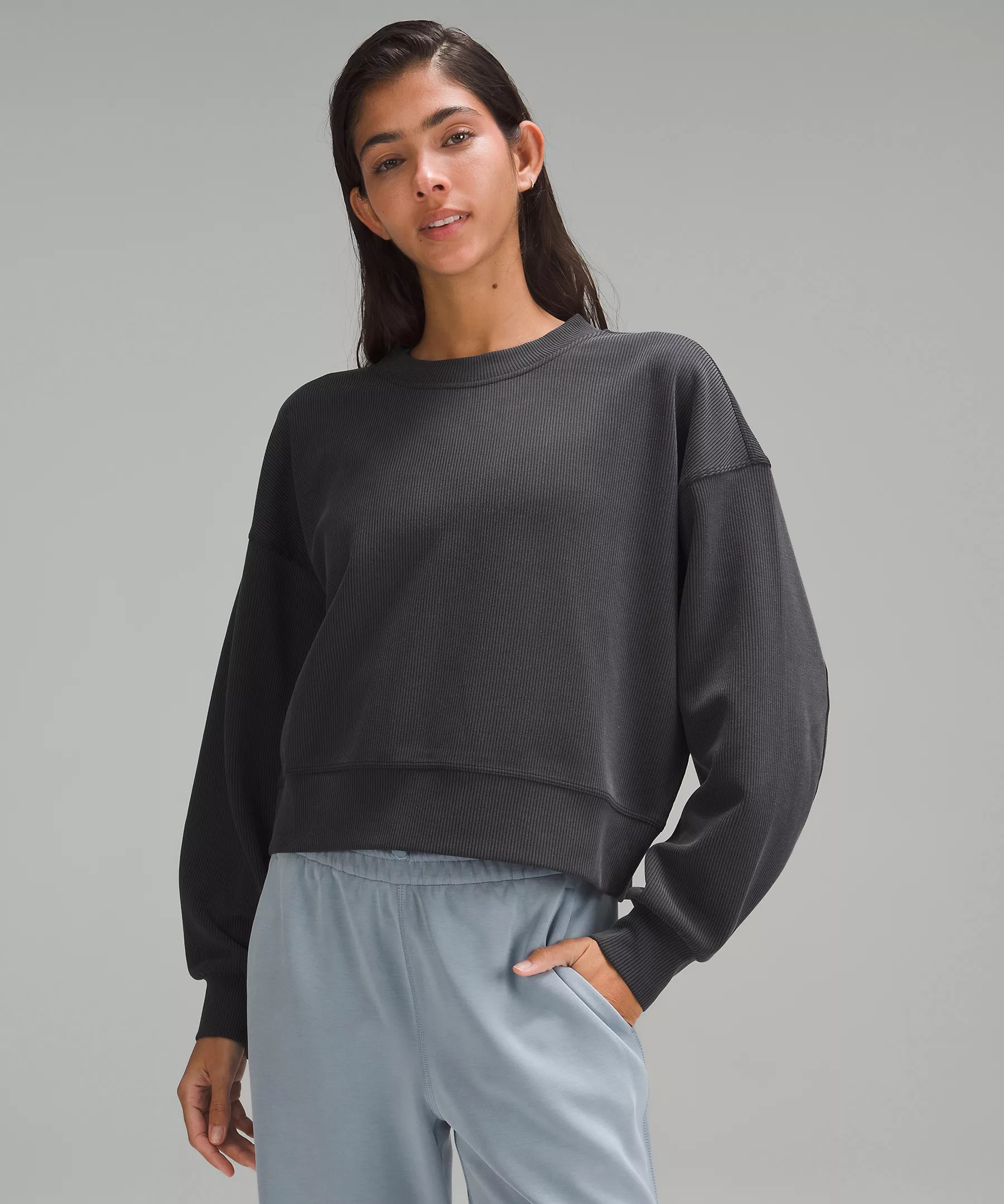 Ribbed Softstreme Perfectly Oversized Cropped Crew | Lululemon (US)