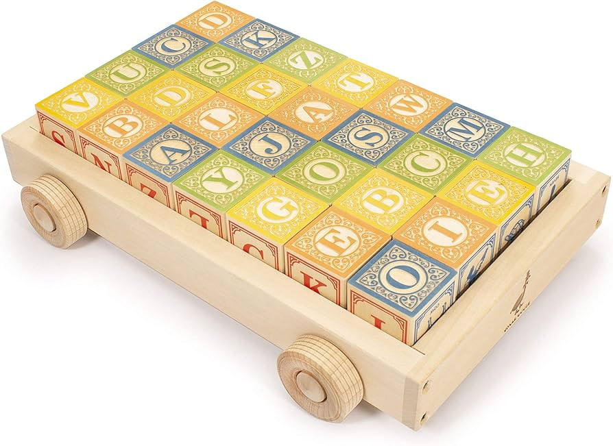 Uncle Goose Classic ABC Blocks with Wagon - Made in The USA | Amazon (US)