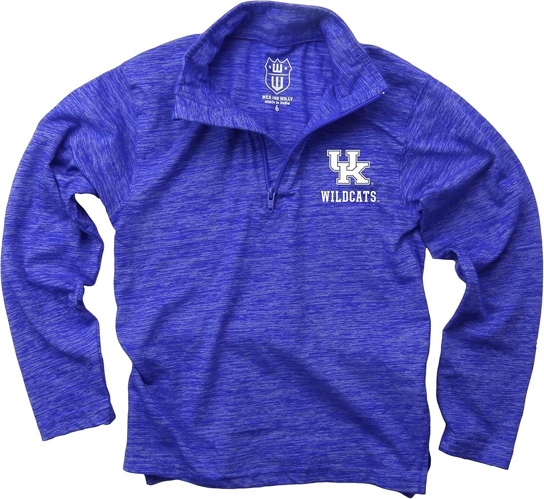 Wes and Willy Boys College Sports Fan Long Sleeve 1/4 Zip T-Shirt Cloudy Yarn | Amazon (US)