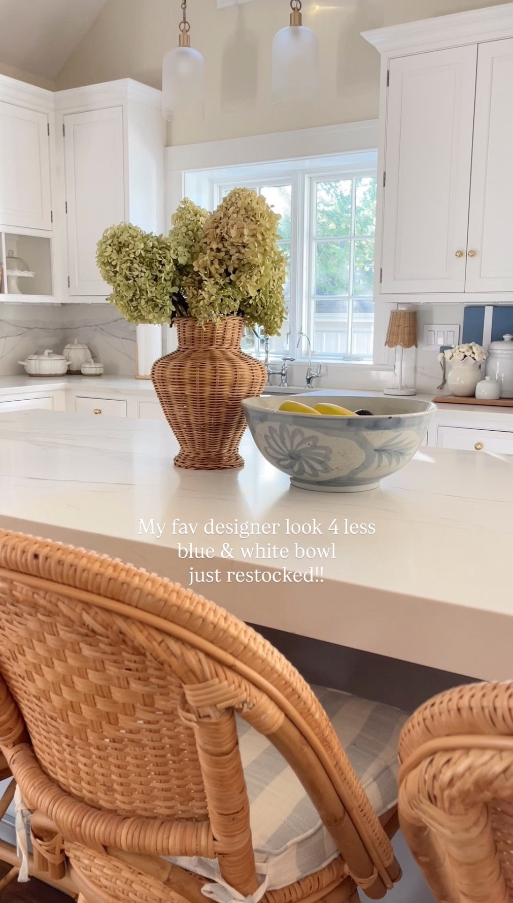 Restock alert on my fav large designer look for less blue & white bowl!! One of my fav pieces of decor in our kitchen and under $100 🙌🏻🤍

#LTKSeasonal #LTKFindsUnder100 #LTKHome