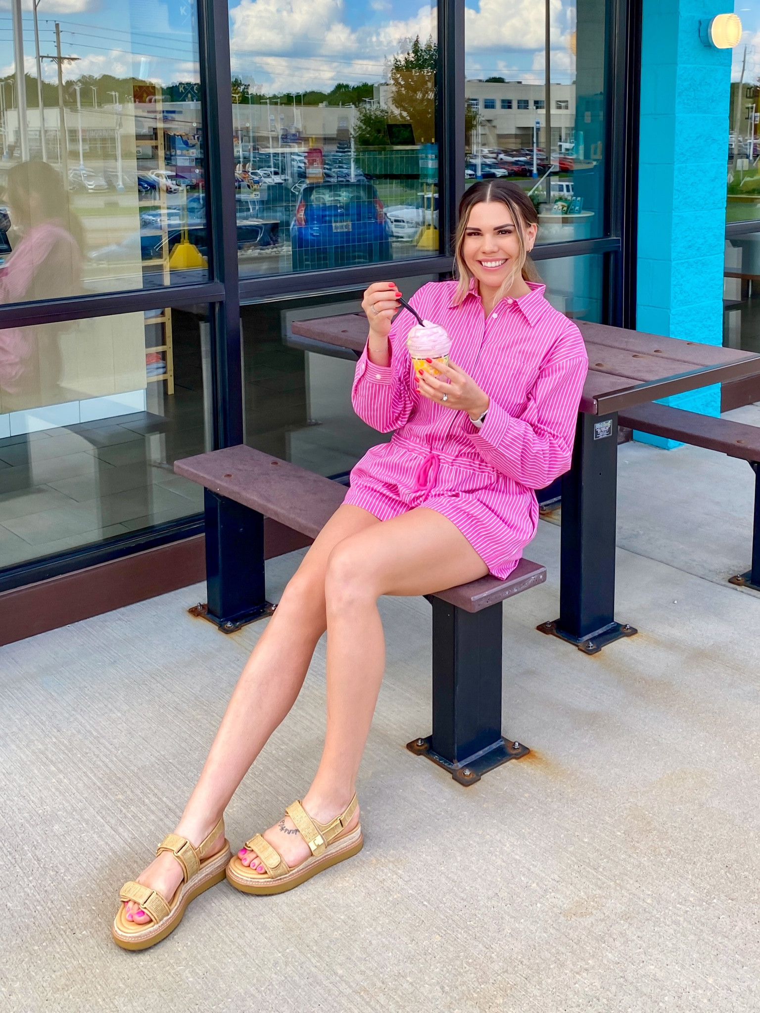 The most comfortable and flattering summer romper with my favorite tan sandals. This romper is amazing quality and you will absolutely get your moneys worth! Definitely size down one as it fits oversized. I’m wearing M but would recommend sizing down! 

#LTKShoeCrush #LTKMidsize #LTKSeasonal