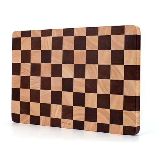 Checkered Cutting Board 15 x 10 in, Wood Checkerboard Cutting Board for Kitchen, Wooden Serving Tray Charcuterie Board for Meat, Fruit, Cheese, Bread | Amazon (US)