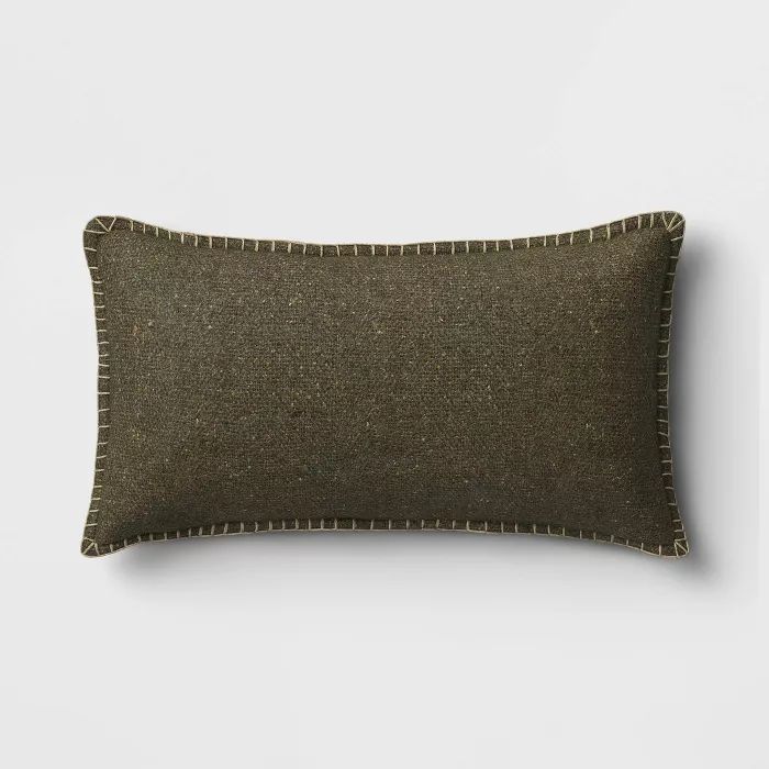 Oversized Lumbar Tweed Throw Pillow with Whipstitch Edge - Threshold™ | Target