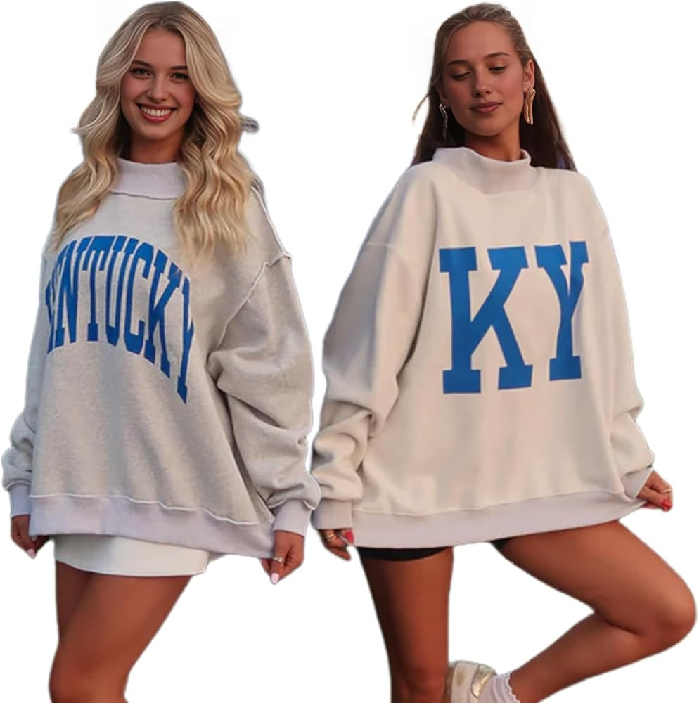 Custom College Team Reversible Mockneck Personalized Your Team Name Printing Sweatshirt with Stan... | Amazon (US)