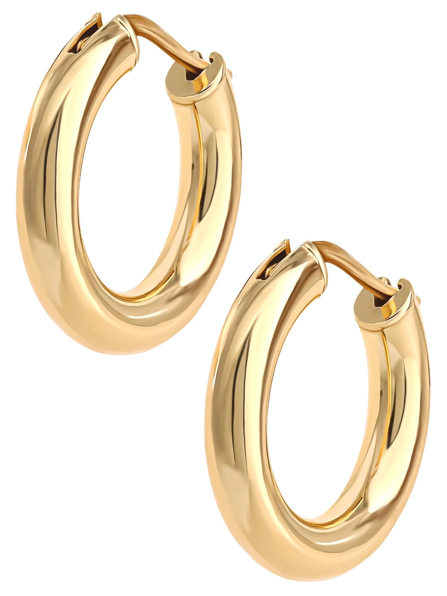 JS Jessica Simpson Women’s Sterling Silver 14KT Gold Plated Polished Hoop Earring | Walmart (US)