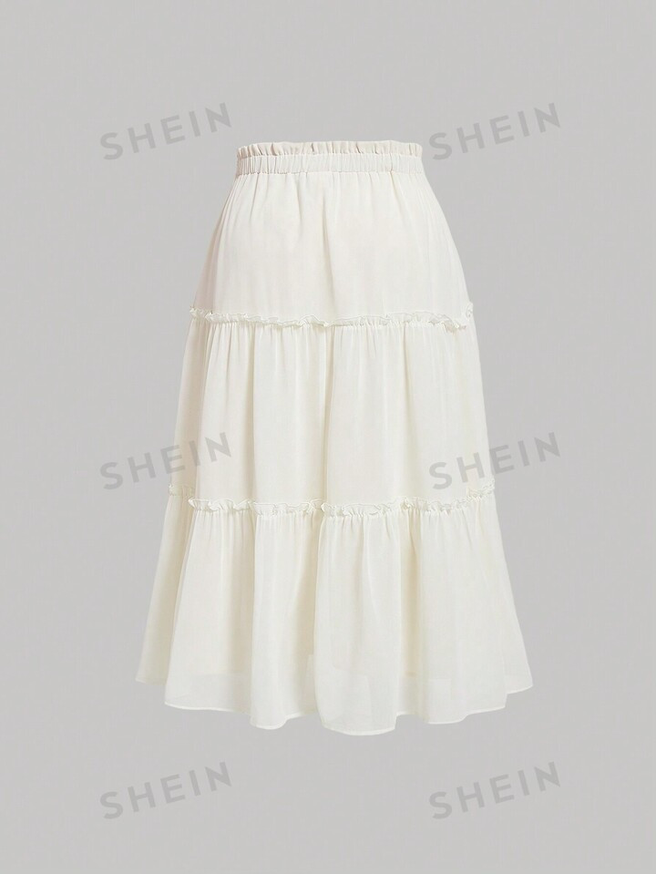SHEIN MOD Plus Frill Trim Ruffle Hem Skirt | SHEIN