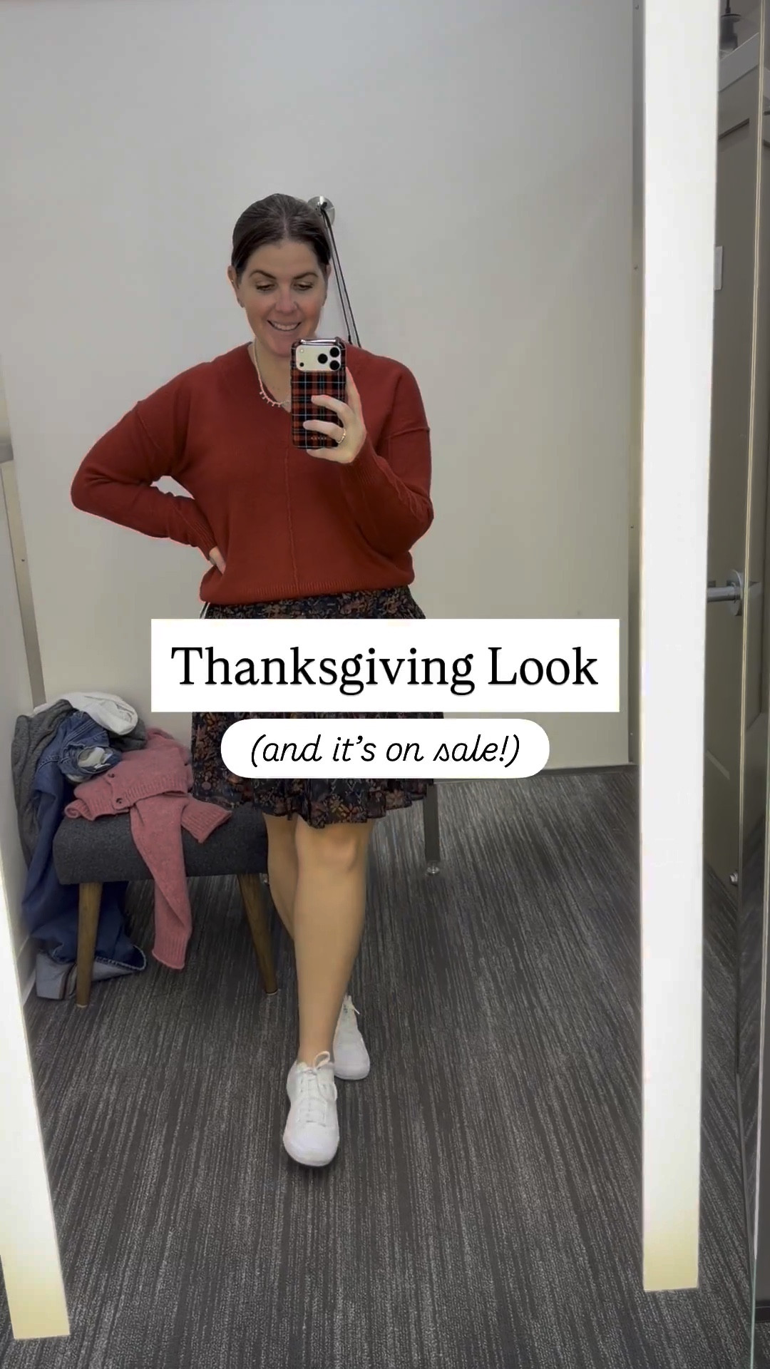 The perfect Thanksgiving look and it’s on sale. The skirt runs TTS and is on sale for $62.65! The sweater also runs TTS and is on sale for $82.60!

#LTKFindsUnder100 #LTKCyberWeek #LTKSaleAlert