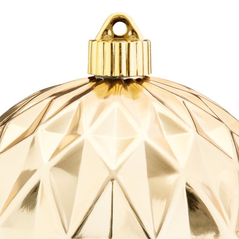 Holiday Time Gold Shiny, 6" (150mm) Shatterproof Diamond Ornaments 1 Count - Walmart.com | Walmart (US)