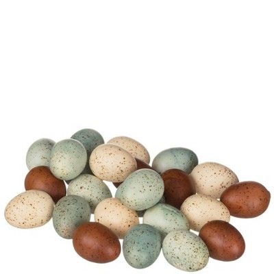 Sullivans Bag of 24 Colored Eggs Decorative Filler 2"H Blue, Brown & Off-White | Target