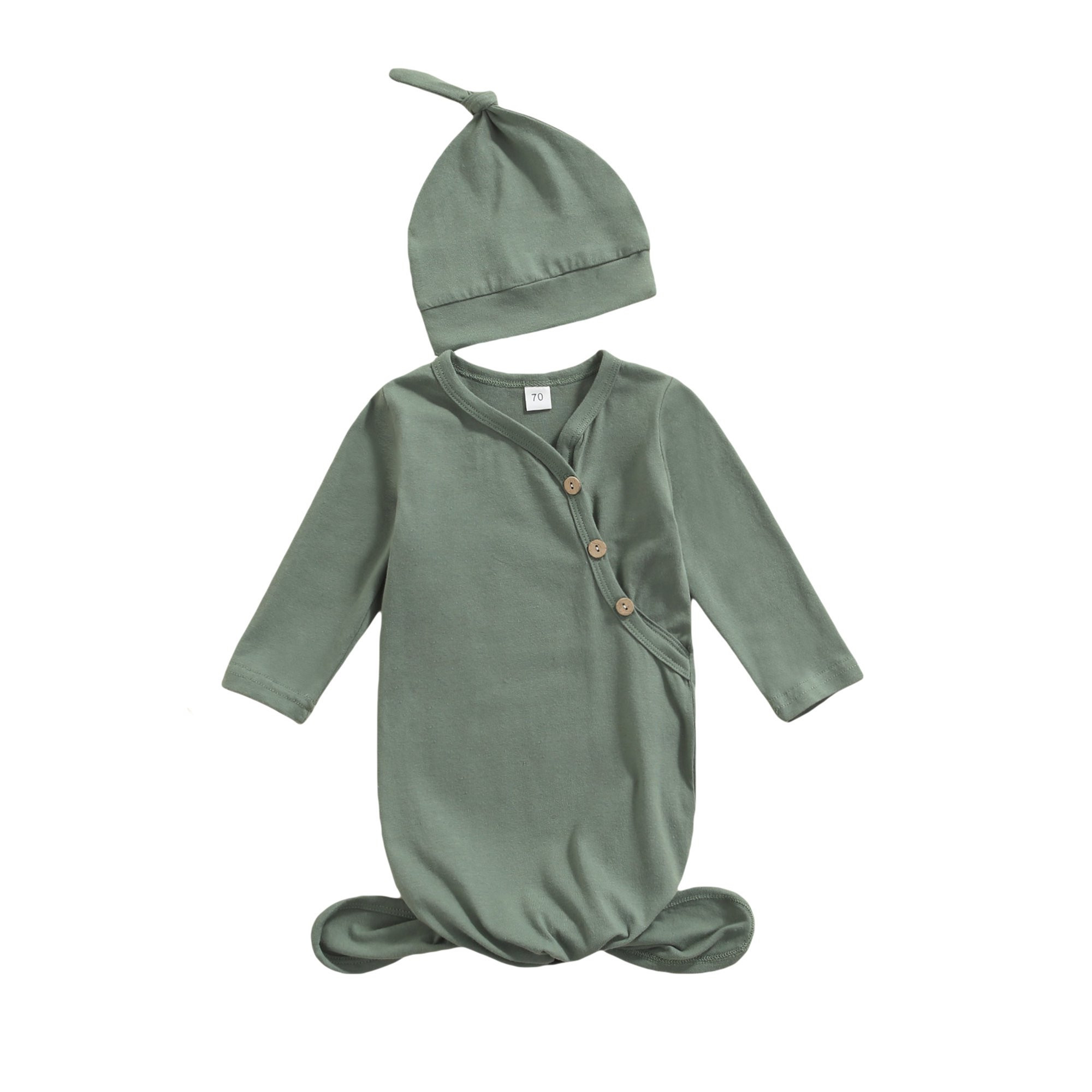 Canrulo Newborn Baby Girl Boy Knitted Romper Knotted Gowns Long Sleeve Solid Color Sleeping Bag W... | Walmart (US)