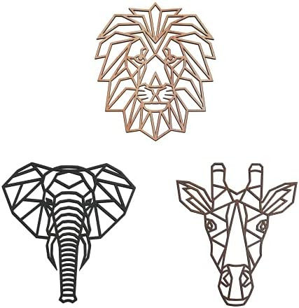 Carrick & Cross - Wooden Geometric Jungle Nursery Decor Color Set - Wall Hanging Safari Art - Tro... | Amazon (US)