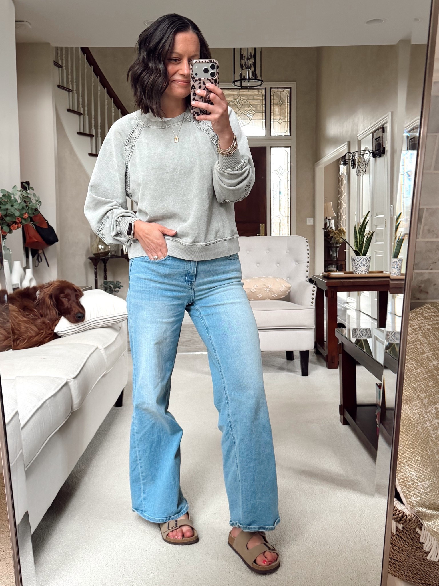 Mom outfit of the day! Jeans run true to size, sweatshirt runs true to size. Wearing a small in sweatshirt and 26 in jeans with a 30” inseam. I am 5’4”.






#LTKOver40 #LTKmomlife #LTKootd