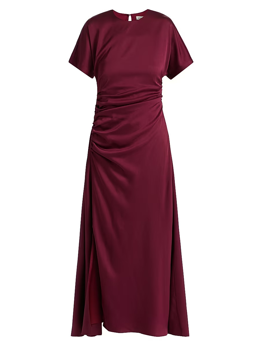 Women's Marabella Ruched Maxi Dress - Cranberry - Size 12 | Saks Fifth Avenue