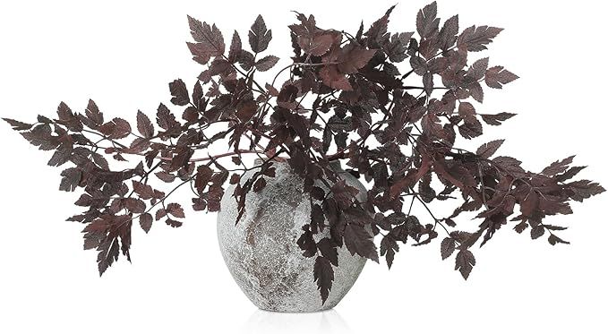 3 Pack Artificial Cimicifuga Plant Leaf Spray Faux Plum Cimicifuga Ramosa Leaf Branch Faux Fall S... | Amazon (US)