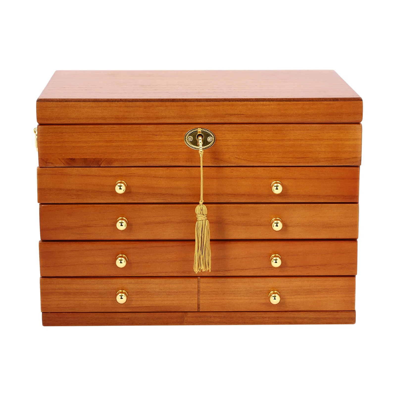 Winston Porter 5-Tier Wooden Jewelry Organizer Box with Lock & Reviews | Wayfair | Wayfair North America