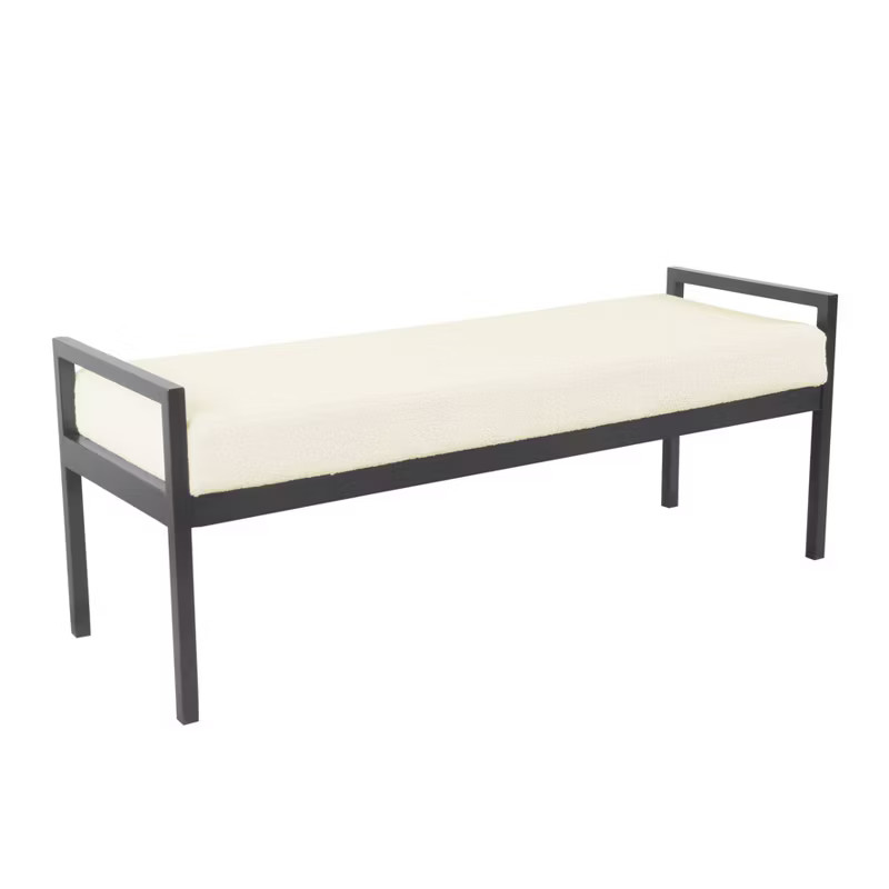 Modern Metal Sherpa Bench Cream - HomePop | Target